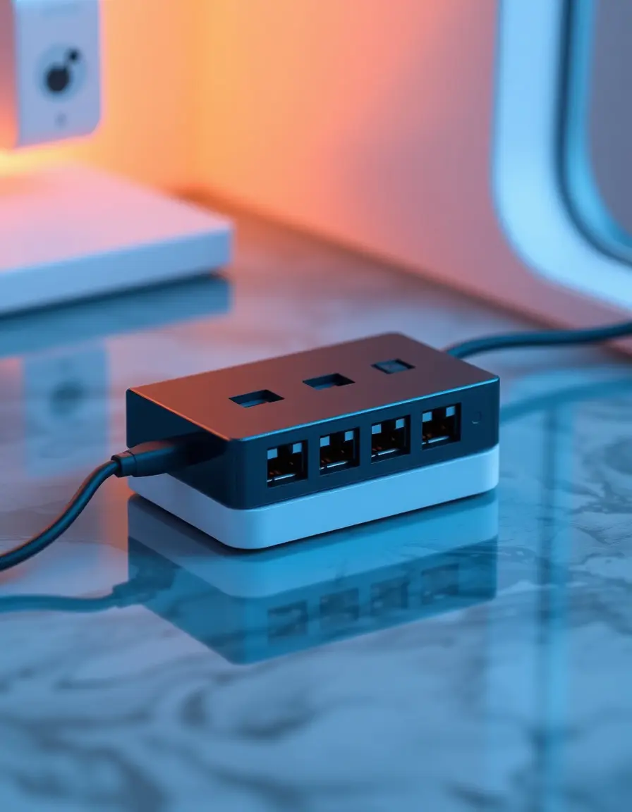 Hub de energía para isla con puertos USB integrado