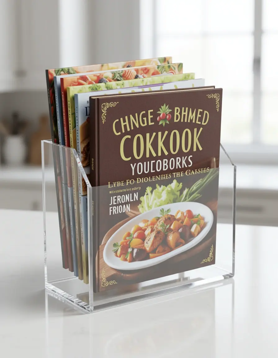 Soporte de acrílico para libro de cocina
