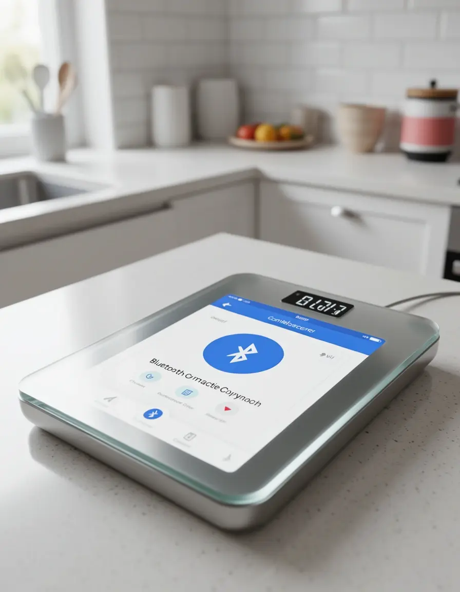 Báscula de cocina Bluetooth compacta para nutrición