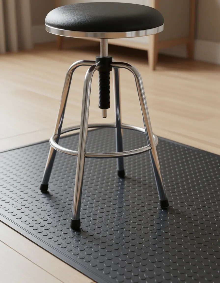 Alfombrilla antideslizante transparente para colocar bajo taburetes de cocina