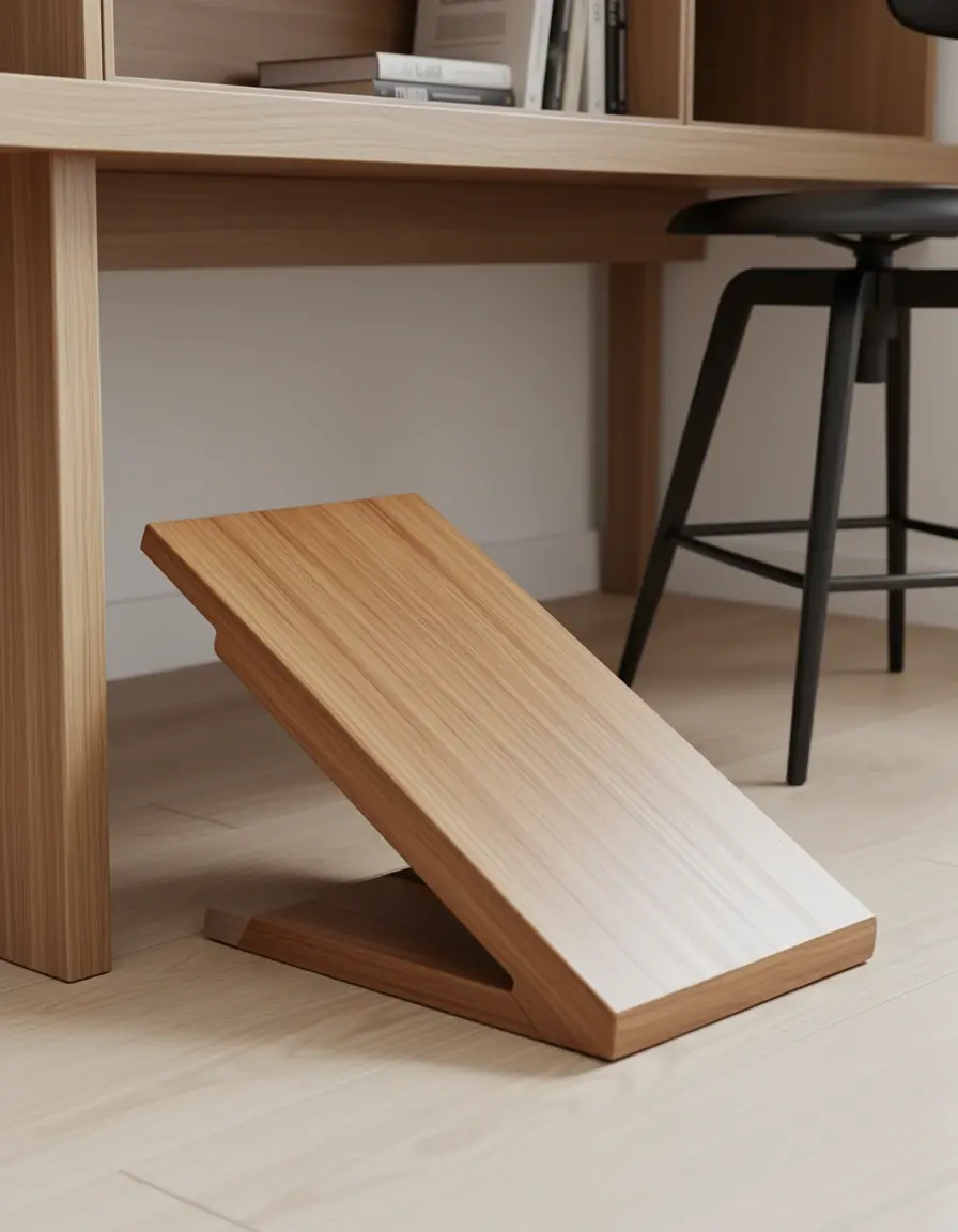 Reposapiés ergonómico de madera para usar con taburetes de cocina altos