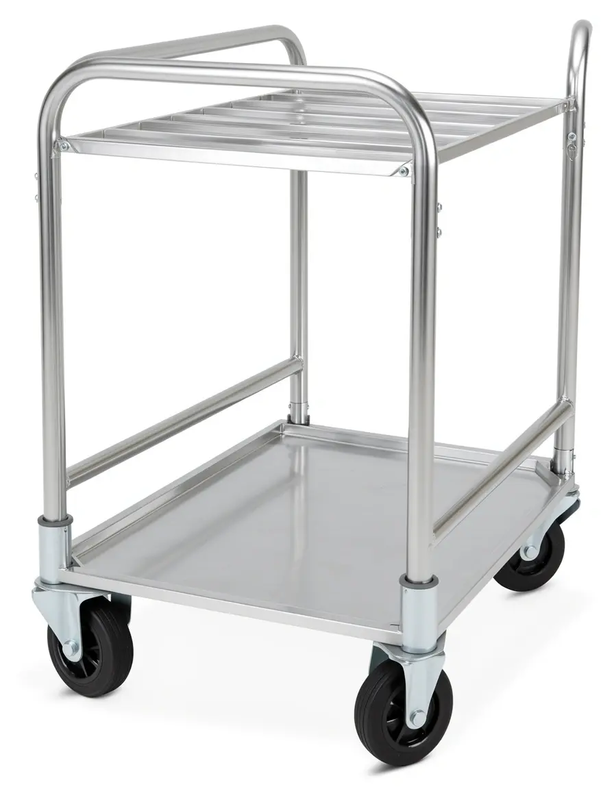 Carrito auxiliar de cocina metálico con ruedas y tres estantes