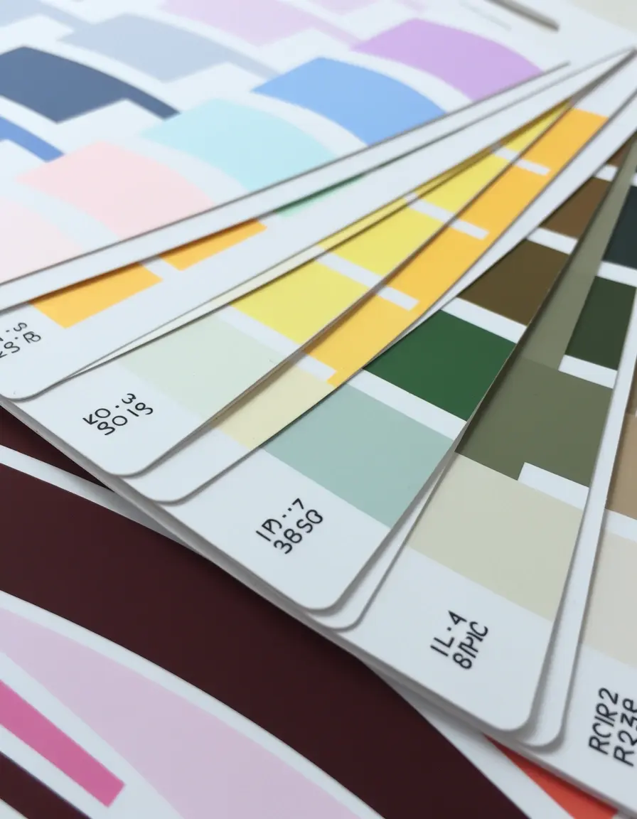 Abanico de muestras de colores para pintura y decoración