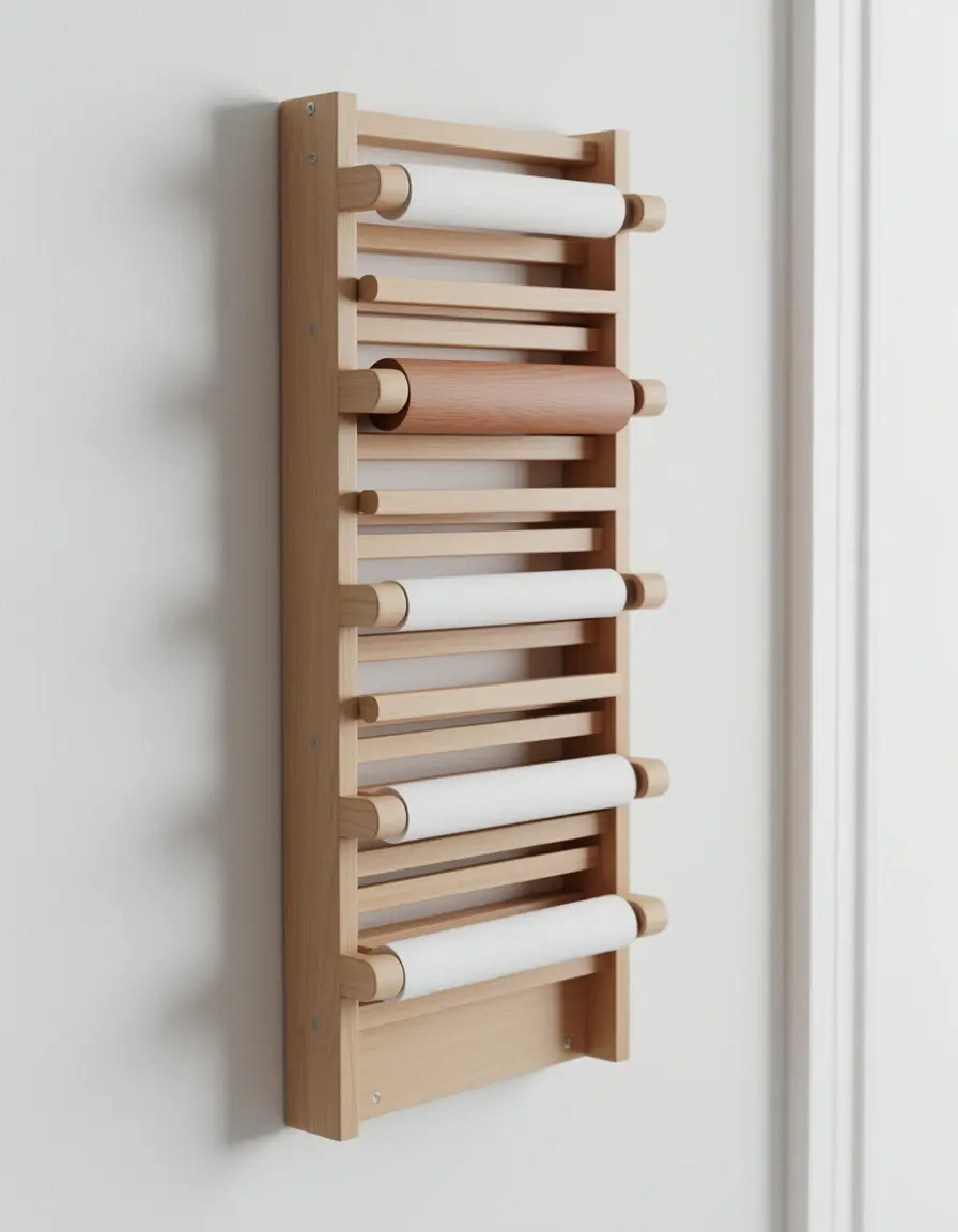 Soporte de pared Roll Holder Stand para organizar alfombras enrolladas