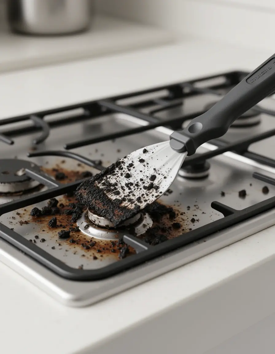 Rascador ergonómico para limpieza de estufas de gas