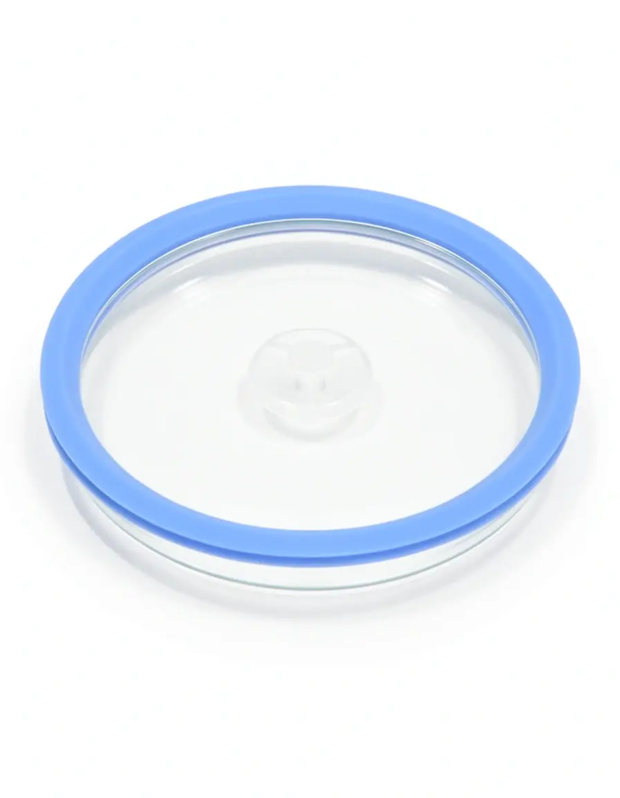 Tapa de cristal universal con borde de silicona para batería de cocina