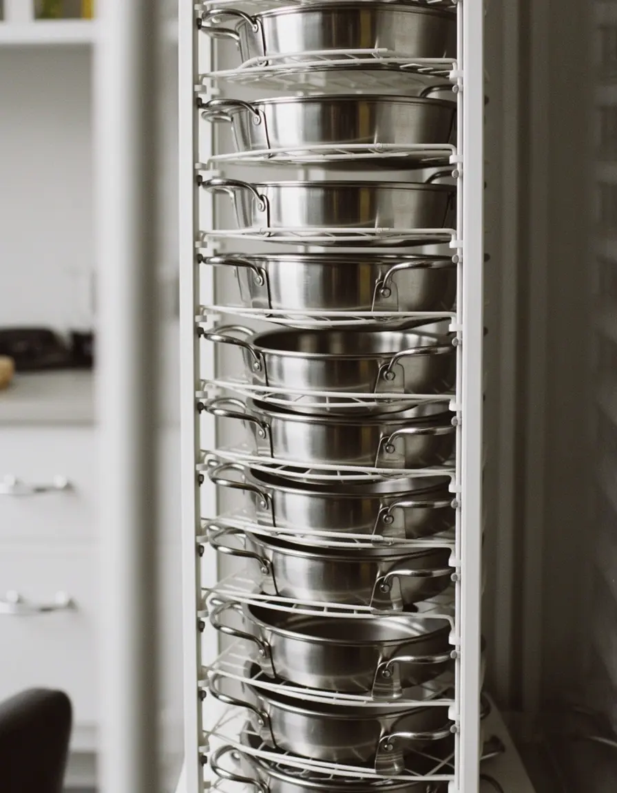 Organizador vertical para ollas y sartenes
