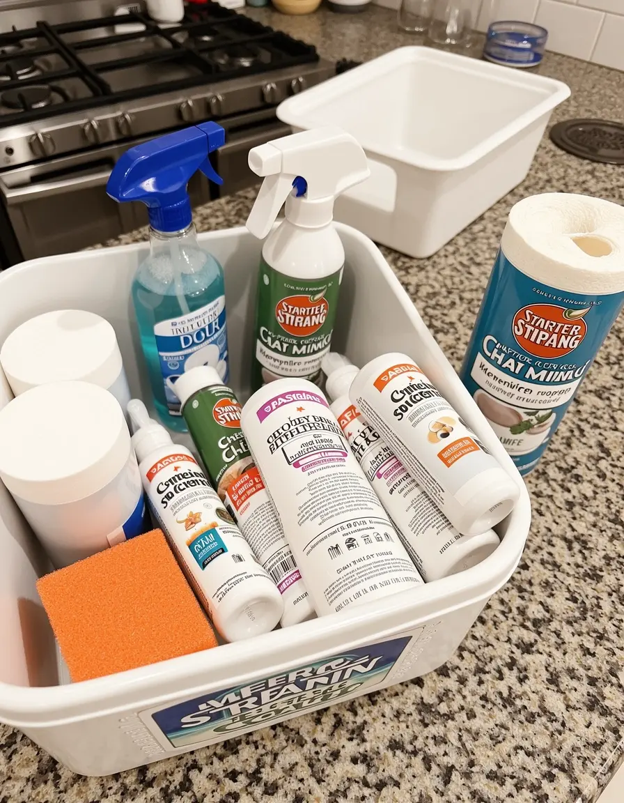 Kit de limpieza de cocina con sprays y esponjas de alta eficiencia