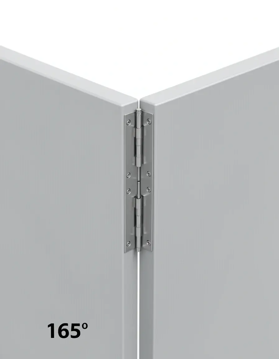 Bisagra de 165 grados para puertas de armarios de esquina