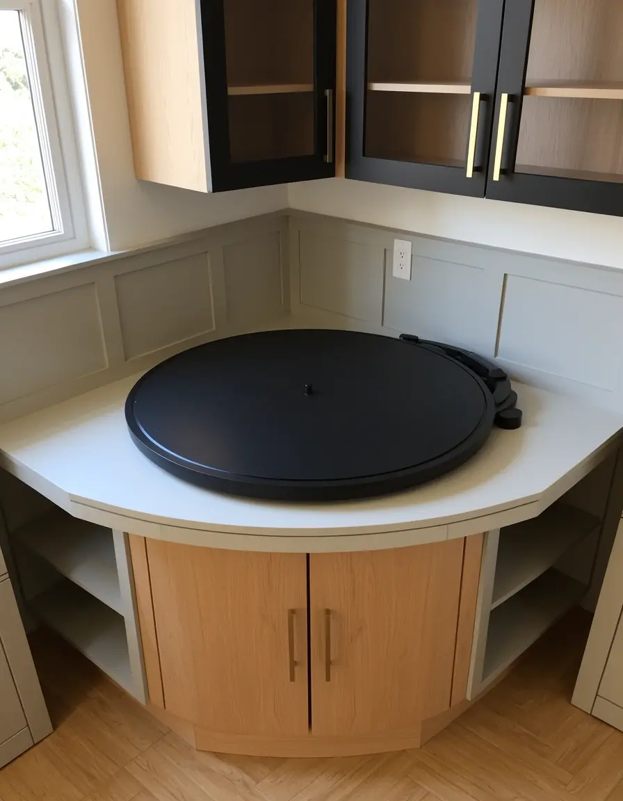 Plataforma giratoria grande para encimera de esquina de cocina