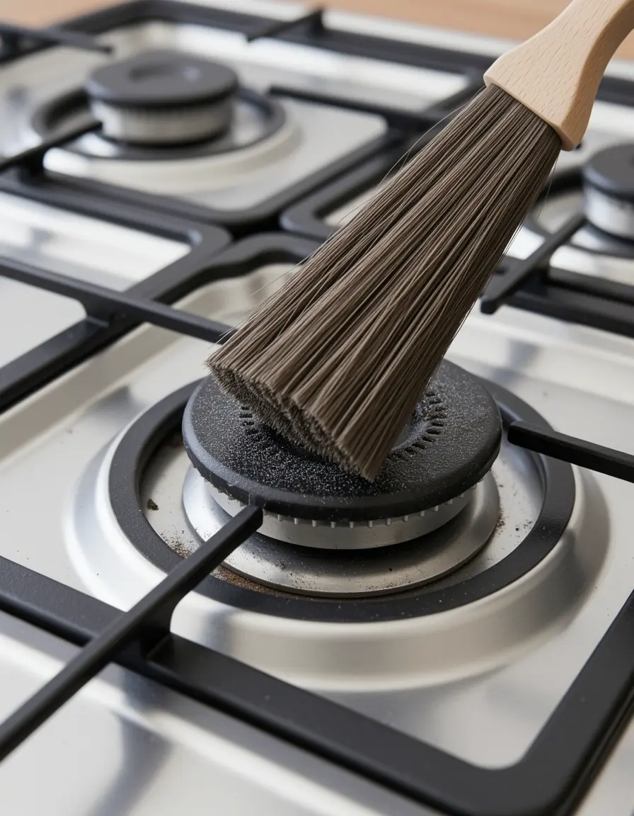 Cepillo especializado para limpieza de quemadores de cocina gas