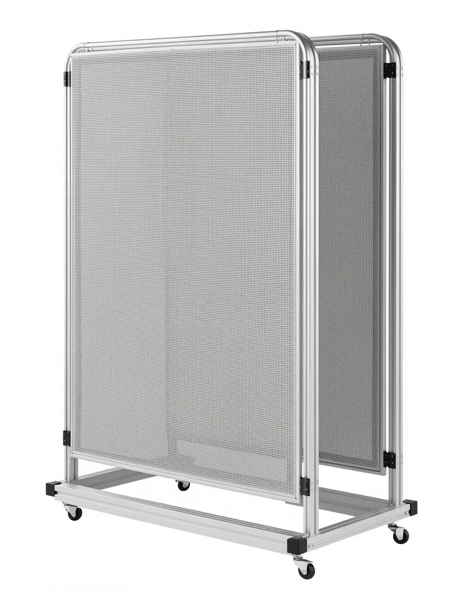 Panel de aluminio paravientos para cocina de camping.