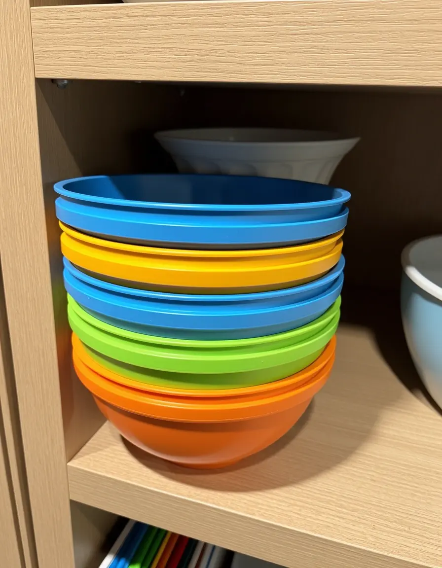 Set de bowls mezcladores apilables coloridos
