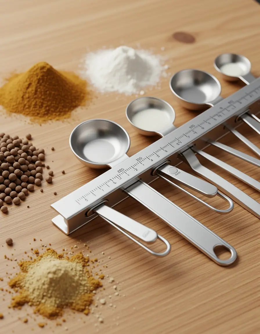 Cuchara medidora ajustable con sistema deslizante