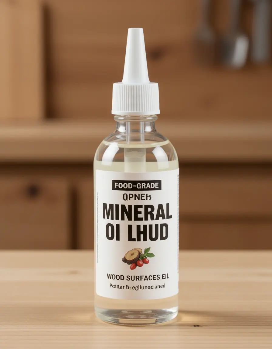 Botella de aceite mineral para superficies de madera con aplicador