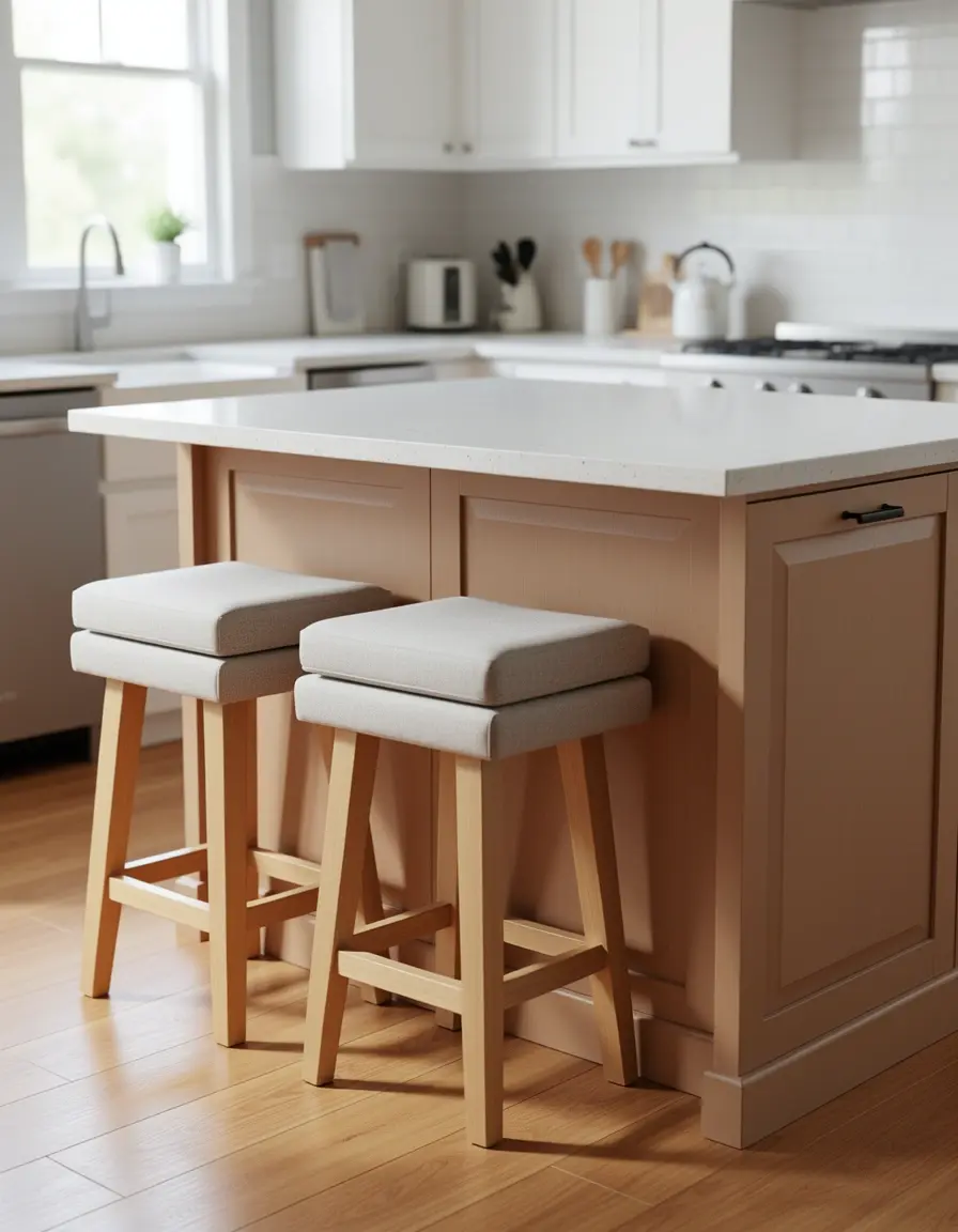 Set de taburetes ajustables y acolchados para barra de cocina o isla