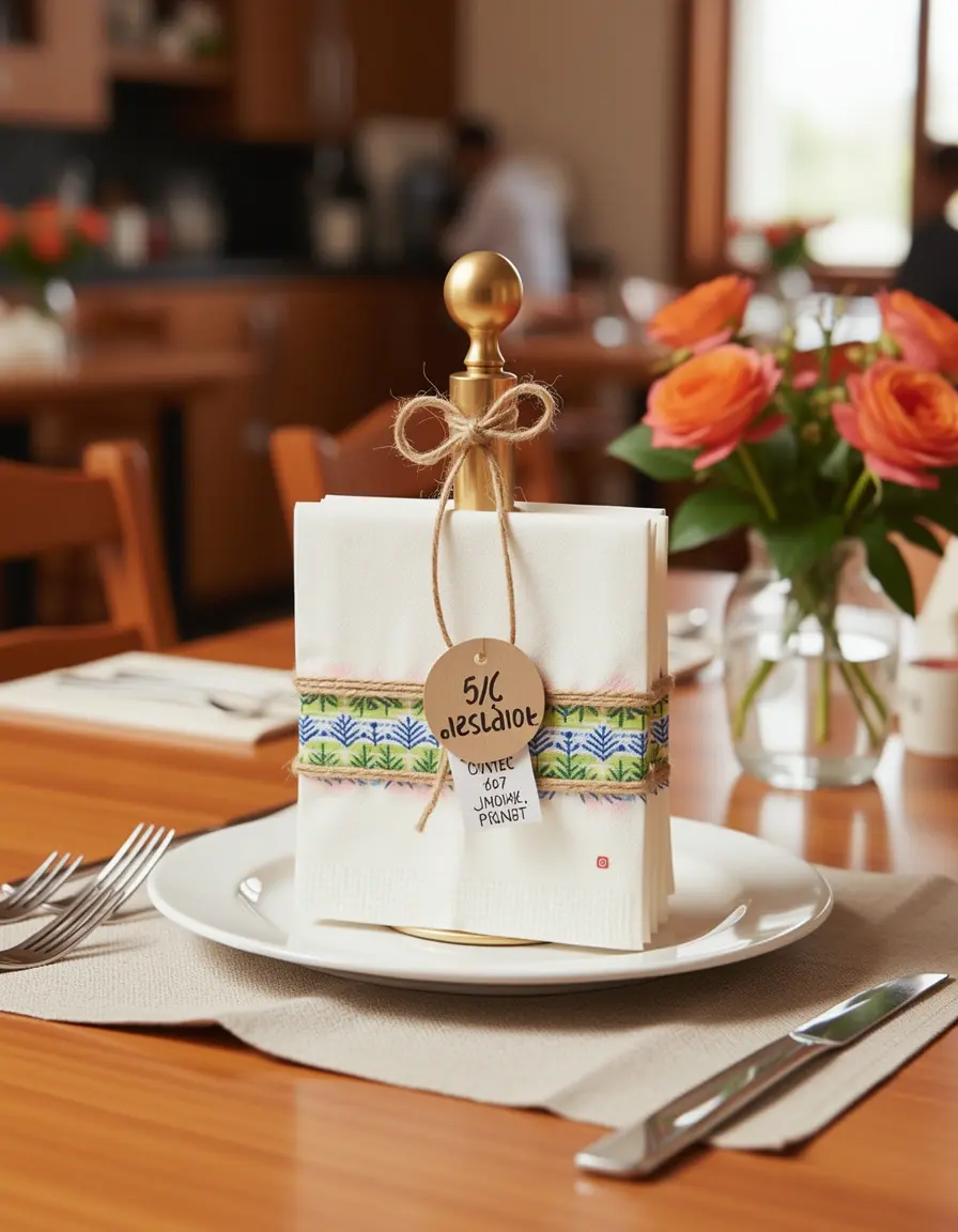 Servilletero con peso para mesa de comedor