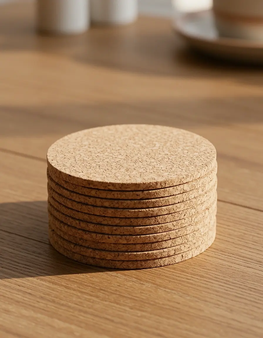 Posavasos de corcho para proteger la mesa