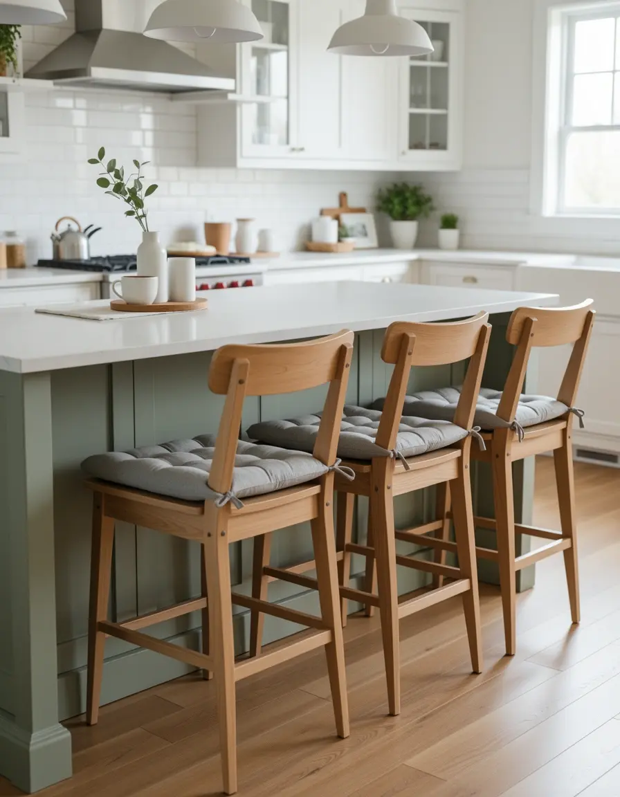Cojines para sillas de cocina con lazos de sujeción
