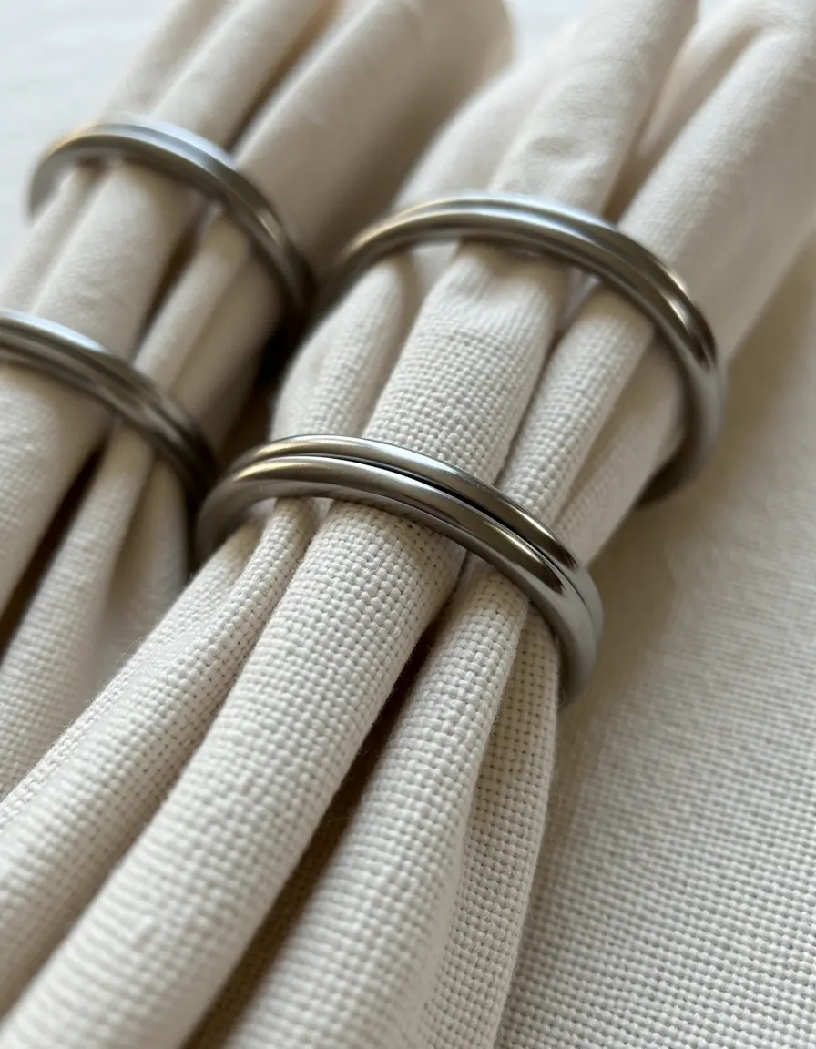 Servilleteros metálicos con servilletas de tela