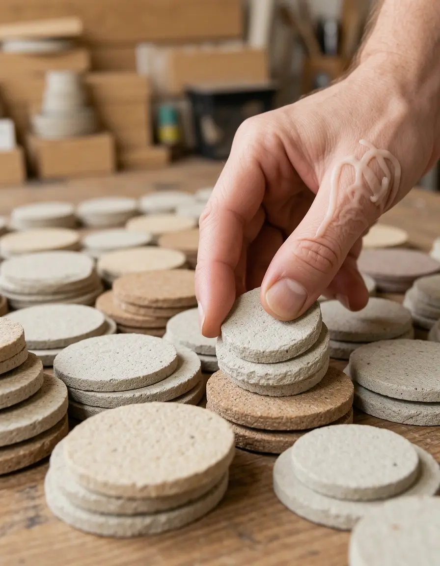 Soporte organizador para posavasos de piedra
