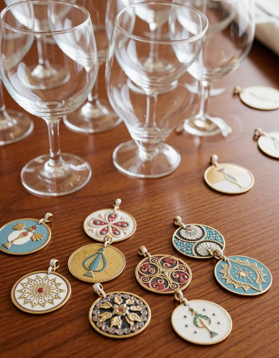 Marcadores decorativos para copas de vino