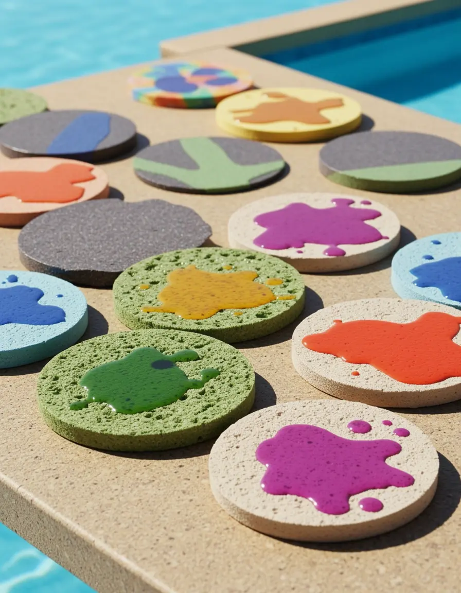 Posavasos de piedra absorbente recogiendo derrames de líquidos