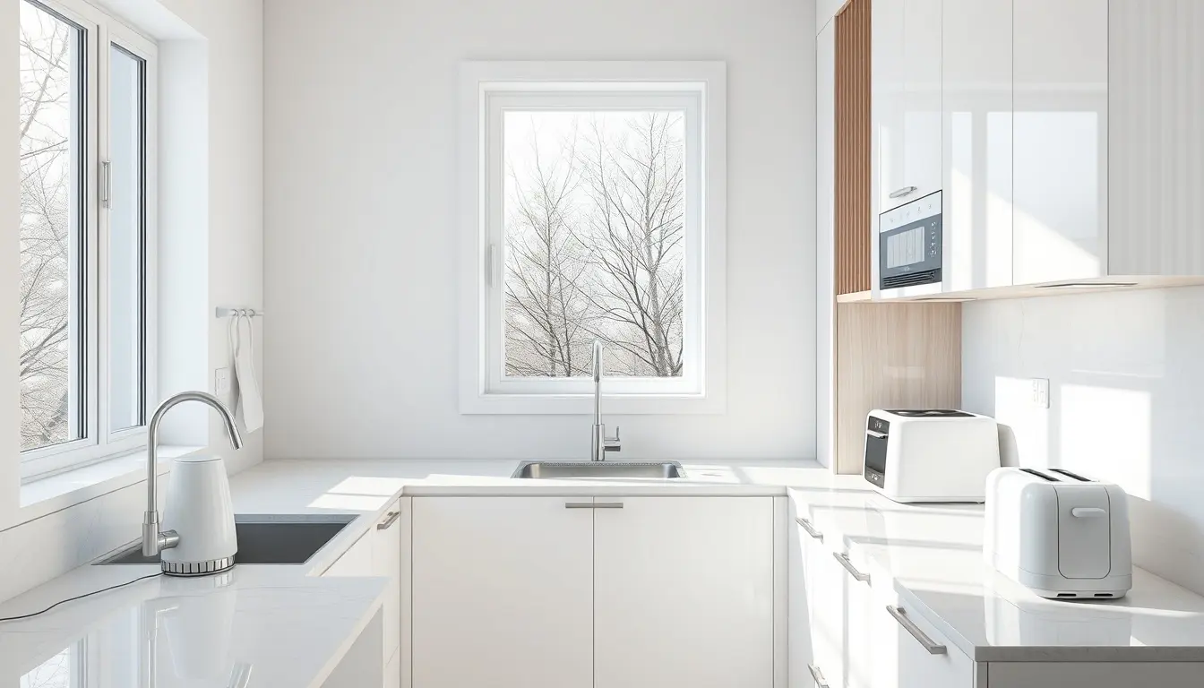 Modern White Kitchens: Sleek Tools and Accessories